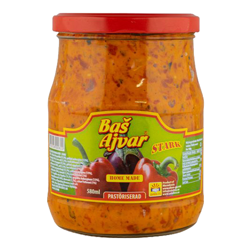 Bas Ajvar Tulinen 580ml (12kpl) - Ajvarit - 5310238000822 - 1