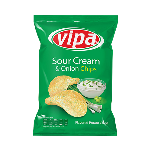 Vipa Chips Sour Crem&Onion 140g (16kpl) - Peruna sipsit - 3902634650552 - 1