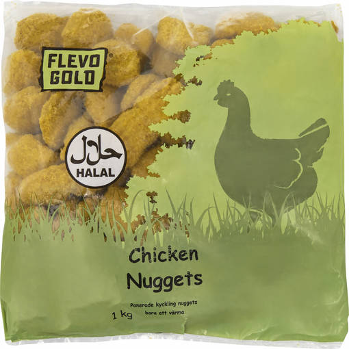 Flevo Gold Chicken Nuggets 1kg (10kpl) - Pakastetut kananliha valmisteet - 8718734541691 - 1
