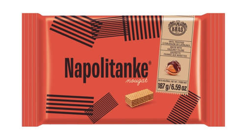 Kras Napolitanke Nougat 187g (10kpl) - Vohvelit - 3850102002153 - 1