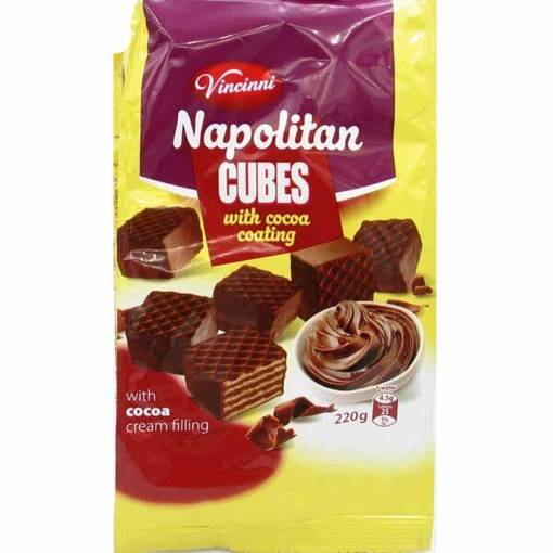 Vincinni Cubes Hazel. Cocoa 220g (12kpl) - Vohvelit - 5310345005543 - 1