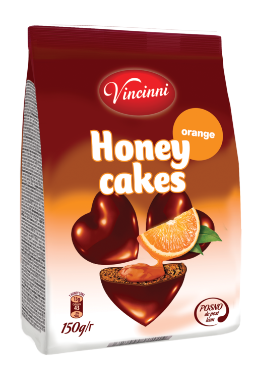 Vincinni Honey Cakes Orange 150g (12kpl) - Täytekeksit - 5310115000723 - 1