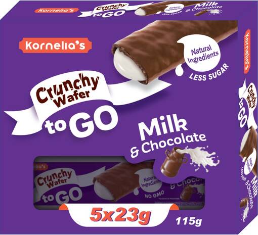 Kornelias Wafer To Go Milk 115g (20kpl) - Suklaapatukat - 5319992188326 - 1
