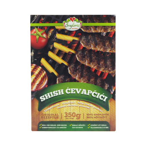 Brajlovic Shish Cevapcici 350g (10kpl) - Cevapcicit - 9120018531455 - 1
