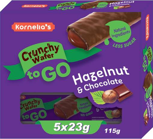 Kornelias Wafer To Go Hazel 115g (20kpl) - Suklaapatukat - 5319992188319 - 1