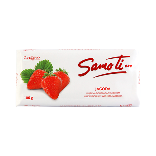 Zvecevo Samo ti Jagoda 100g (20kpl) - Suklaalevyt - 3858881065055 - 1