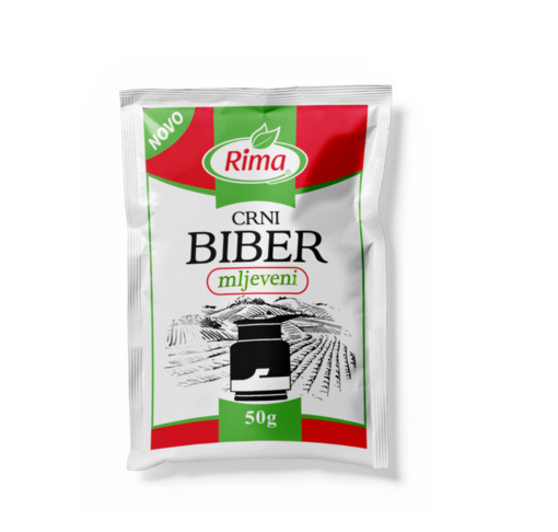 Rima Biber Crni Mljeveni 50g (30kpl) - Yleismausteet - 3870035000286 - 1