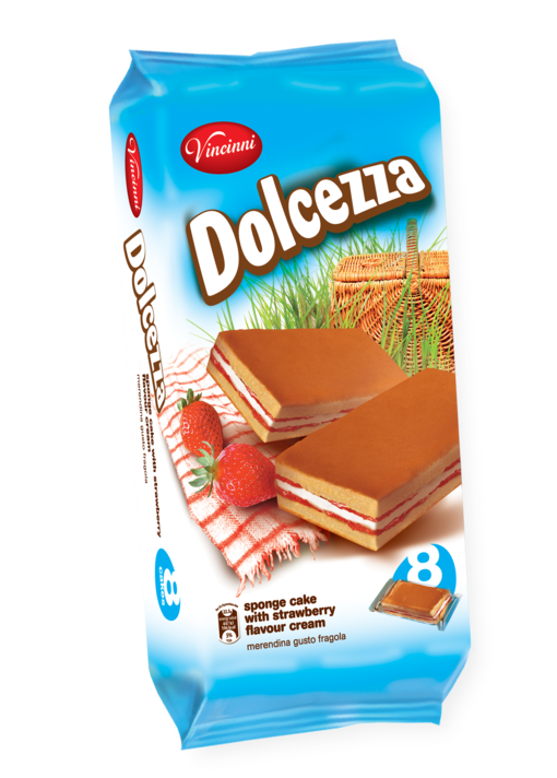 Vincinni Dolceza Strawberry 180g (12kpl) - Täyteleivokset - 5310115003816 - 2