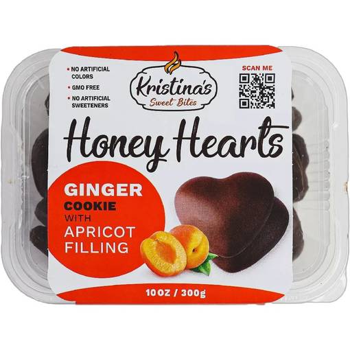 Kristinas Honey Hearts Apr. 300g (12kpl) - Täytekeksit - 853553004717 - 1