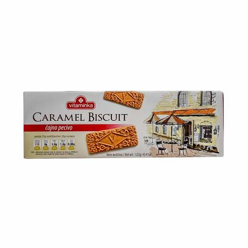 Vitaminka Caramel Biscuits 125g (24kpl) - Tee- ja kahvikeksit - 5310005015868 - 1
