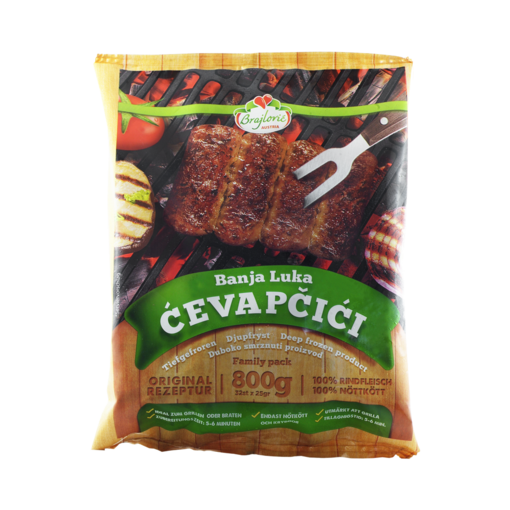 Brajlovic Cevapcici Banjaluka 800g (10kp - Cevapcicit - 9120018530069 - 1