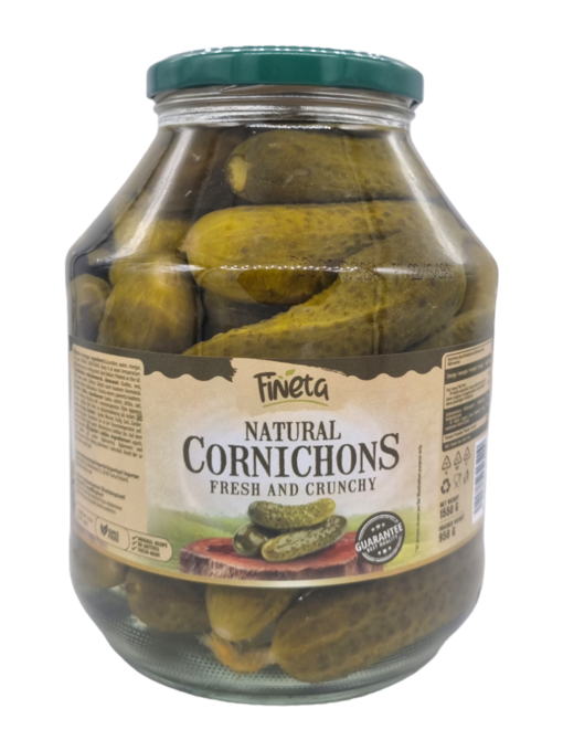 Fineta Cornishons 6-9cm 1550g (6kpl) - Kurkkusäilykkeet - 6429810313409 - 1