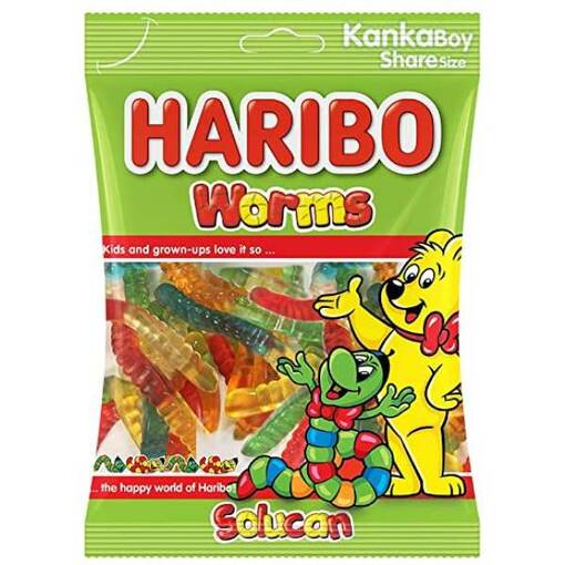 Haribo Halal Worms Solucan 80g (24kpl) - Karkit - 8691216020689 - 1