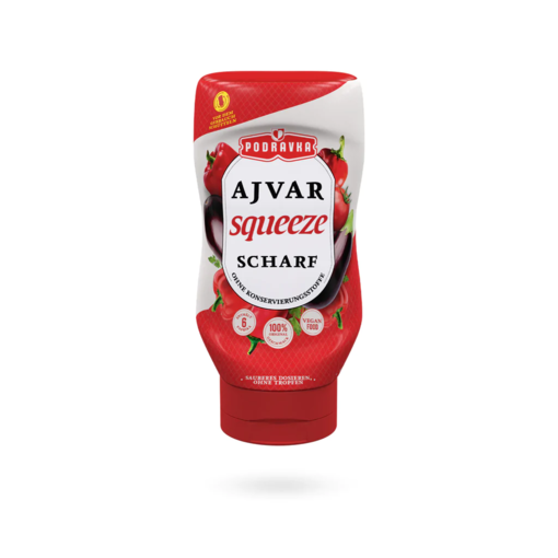 Podravka Ajvar Squeeze Hot 310g (6kpl) - Ajvarit - 3856020233679 - 1